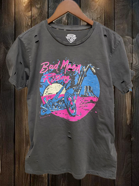 Bad Moon Rising Chopper 1980's Distressed T-shirt – Country Deep