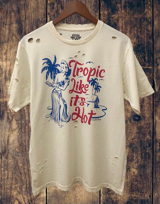 Tropic Like It's Hot distressed 80's vintage T shirt – Country Deep