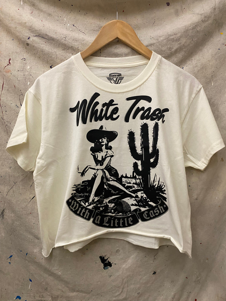 White Trash with a Little Cash Relaxed Crop Tee – Country Deep