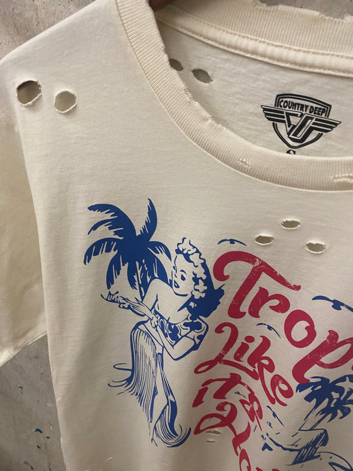 Tropic Like It's Hot distressed 80's vintage T shirt – Country Deep
