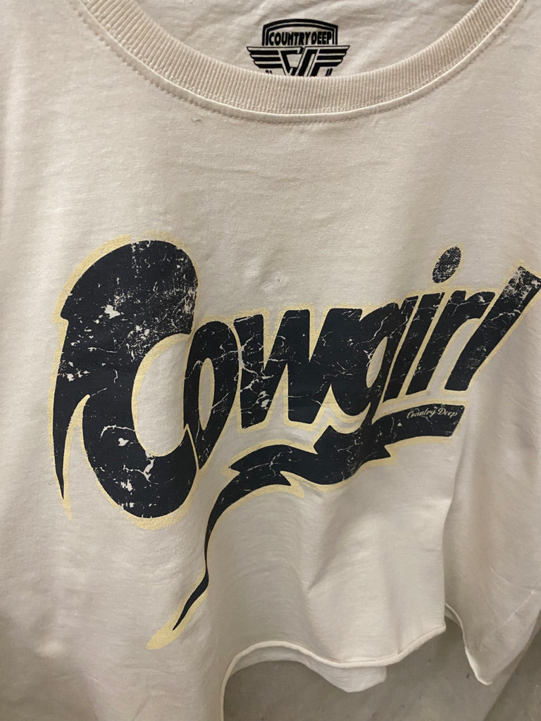 Cowgirl Rocks Vintage Relaxed Crop T-shirt – Country Deep