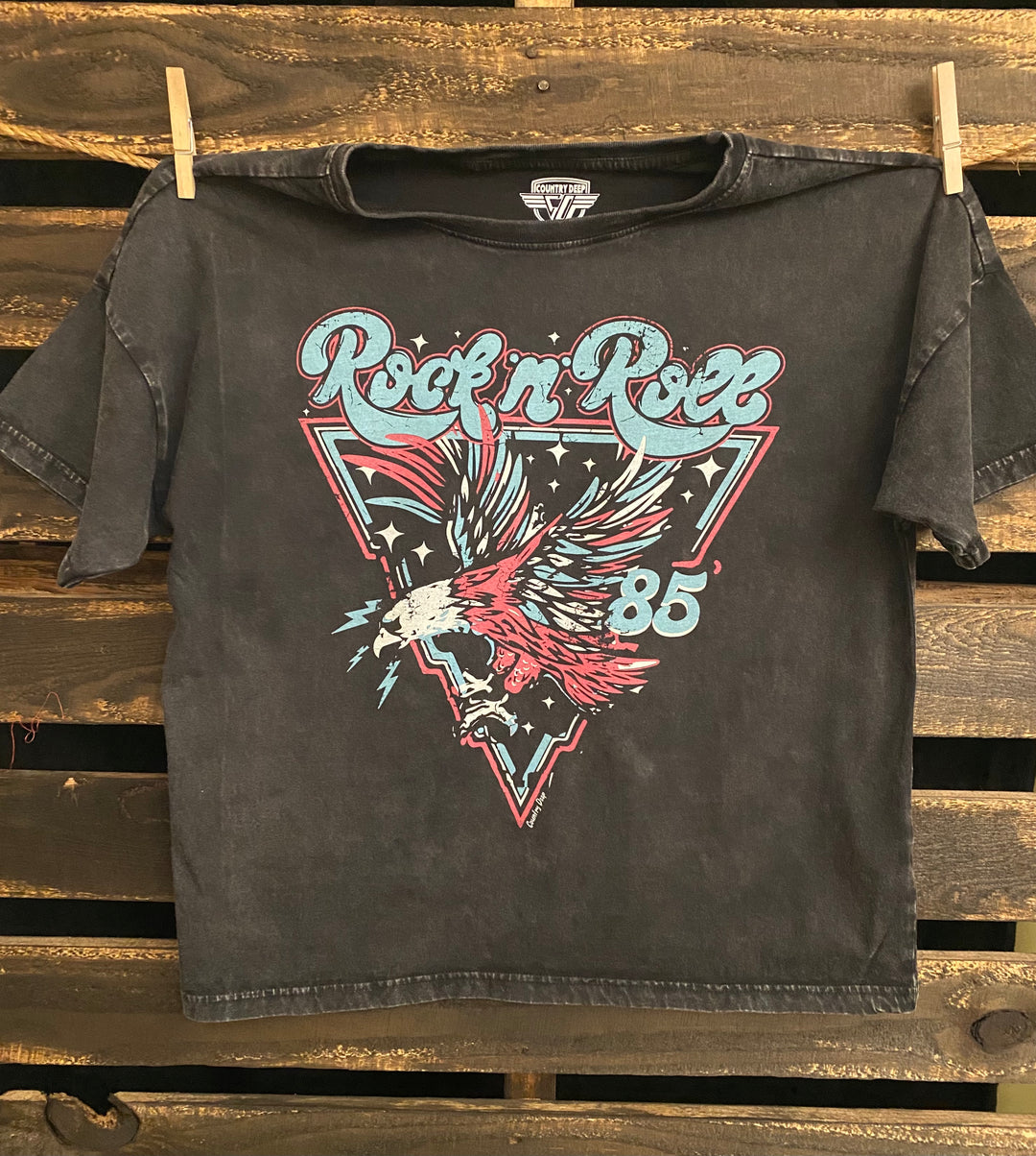 Rock N Roll 1985 Concert relaxed fit acid wash t shirt – Country Deep